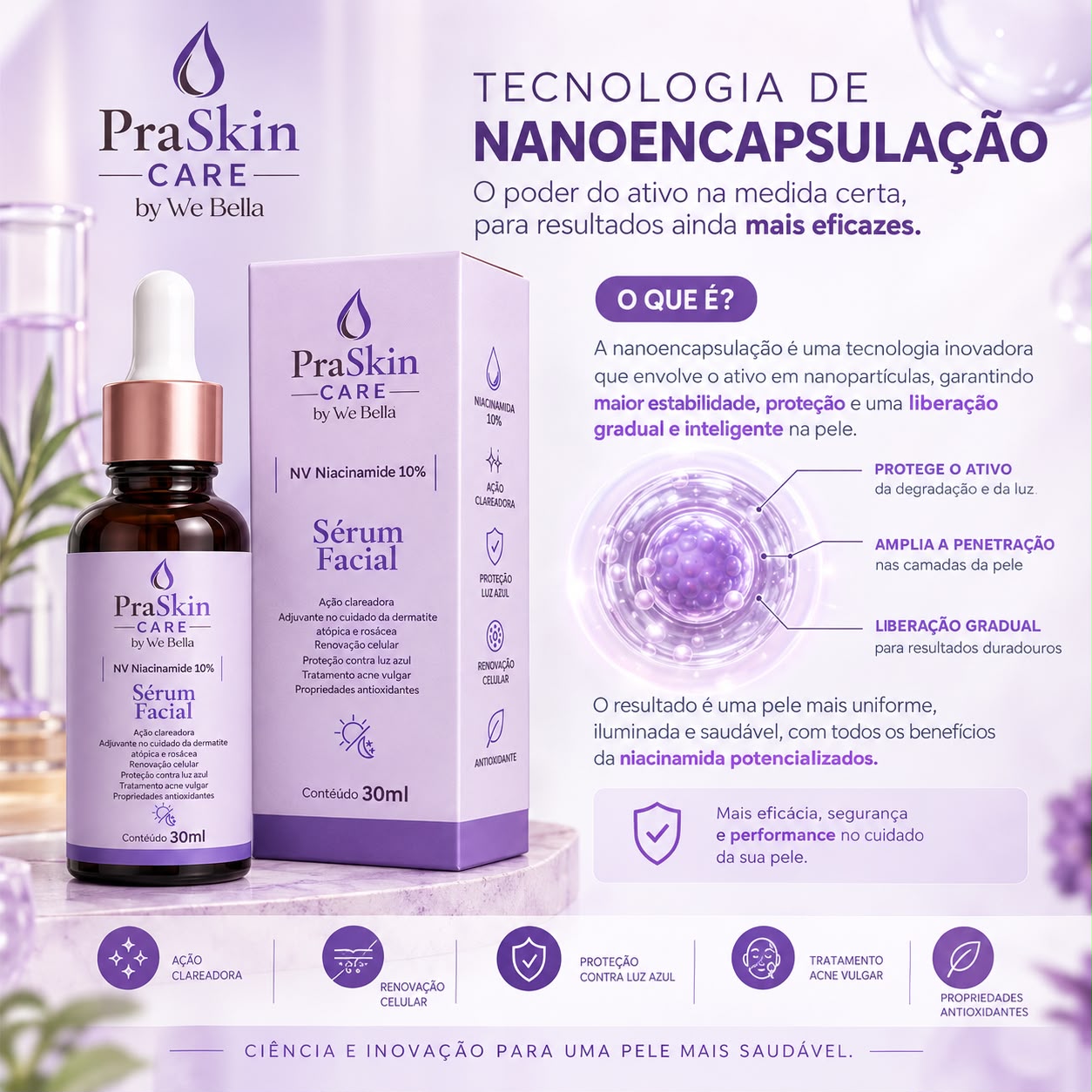 Sérum Facial NV Niacinamide 10% PraSkin Care by We Bella 30ml