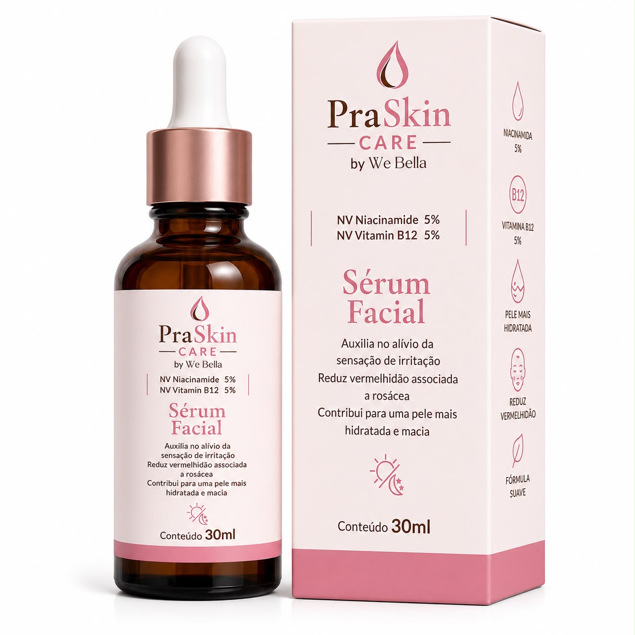 Sérum Facial NV Niacinamide 5% + NV Vitamin B12 5% PraSkin Care by We Bella 30ml
