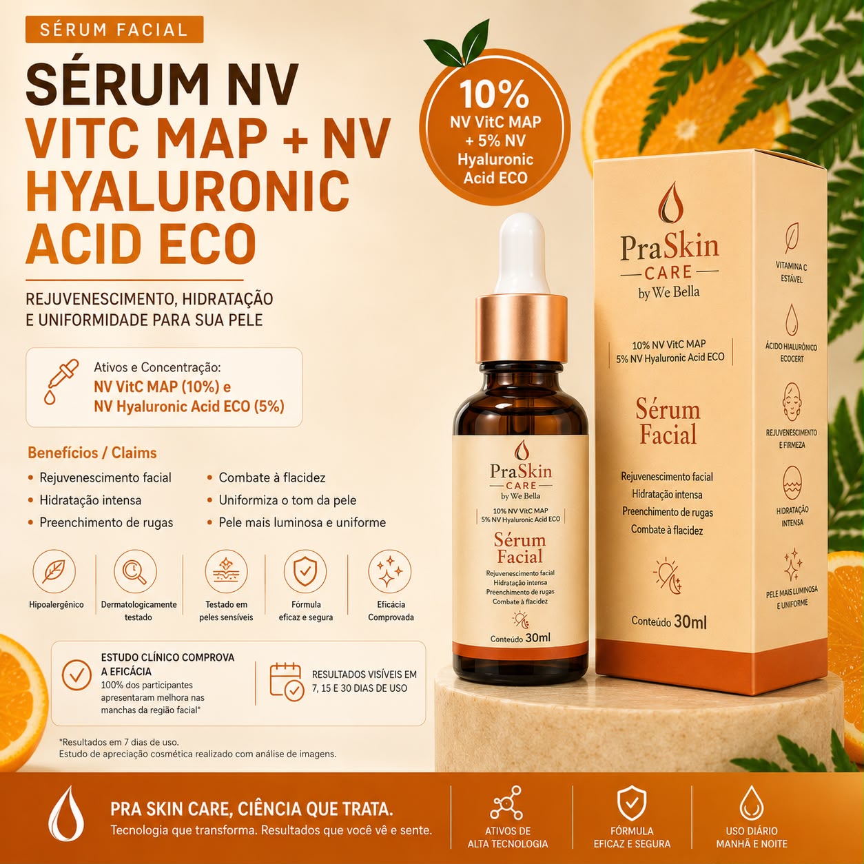 Sérum Facial Vitamina C 10% PraSkin Care by We Bella 30ml