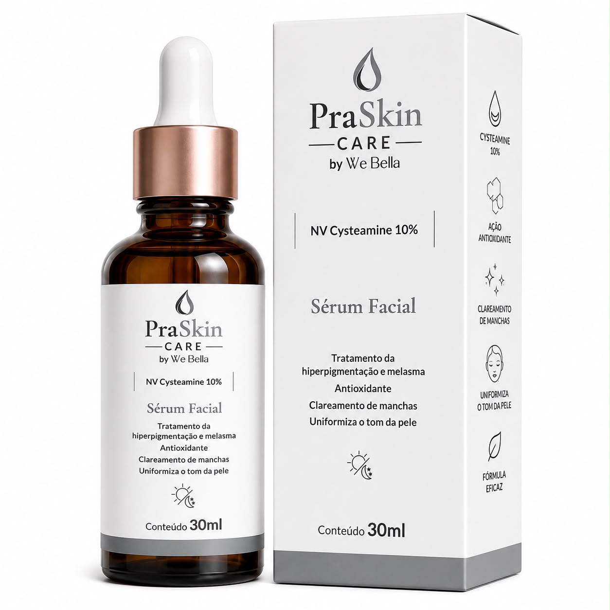 Sérum Facial Clareador Nv Cysteamine PraSkin Care by We Bella 30ml