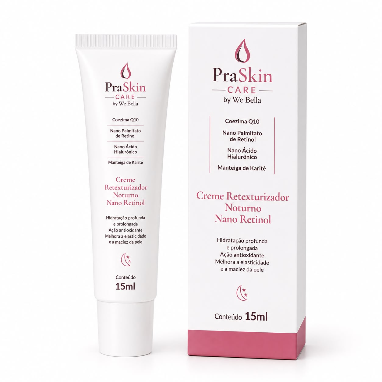 Creme Retexturizador Noturno Nano Retinol 15ml PraSkin Care by We Bella